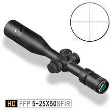 Discovery-luneta tática de caça hd 5-25x50 ffp, plano focal, retículo, longo alcance, vidro gravado, escopo óptico 2024 - compre barato