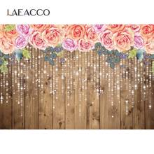 Wedding Wood Backgrounds For Photography Flowers Wreath Shiny Dots Strings Party Child Baby Portrait Photo Backdrop Photo Studio 2024 - buy cheap