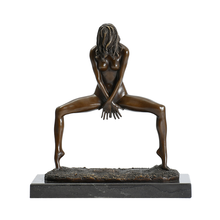 Estátua de dança feminina nude, estatueta de bronze sexy estatueta ocidental de festa, arte vintage feminina discreta para decoração de casa 2024 - compre barato