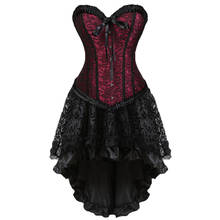 Vestido de corsé gótico Burlesque Steampunk, corpiño Overbust con falda rayada, XS-XXXXXXL, novedad de 2021 2024 - compra barato