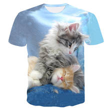 Fashion 2019 New Cool T-shirt Men/Women 3d Tshirt Print two cat Short Sleeve Summer Tops Tees T shirt Printed Tee 2024 - buy cheap