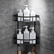 Wall Mounted Bathroom Black Trangle Shelves Aluminum Basket Storage Shower Caddy Shelf hair dryer holder etagere tipi repisa 2024 - buy cheap