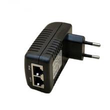 Injetor de poe à prova de chama, adaptador preto de energia sobre ethernet, 24v 1a, plugue da ue, adaptador ethernet anti-arranhão, plugue seguro da ue 2024 - compre barato