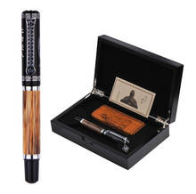 Duke-pluma estilográfica clásica de bambú Natural, pluma con patrón en relieve de Metal, punta media de iridio, tinta de 0,7mm para oficina/regalo 2024 - compra barato