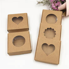 20Pcs Kraft Paper Cardboard Handmade Gift Boxes With Transparent PVC Window For Displays Product Packing Boxes Small Gift Boxes 2024 - buy cheap
