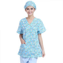 Conjunto de uniforme clínico de manga corta para mujer, bata de enfermería, elegante, resistente al cloro, Verano 2024 - compra barato