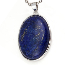 100-Unique Simple Style Silver Plated Oval Shape Pendant For Gift Lapis Lazuli Jewelry 2024 - buy cheap