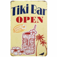 Tiki Bar Retro Metal Tin Sign Homewares Decor Kitsch Vintage Hawaii Cocktail 2024 - buy cheap