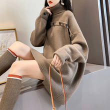 Turtleneck Knitted Long Women Sweater And Pullovers Loos Casual All Match Female Pulls Outwear Coats Tops 2024 - buy cheap