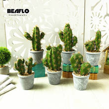 1Set Potted Cactus Fake Bonsai Cement Artificial Flower Fake Plants for Wedding Home Party Garden Decorative D0034 2024 - buy cheap