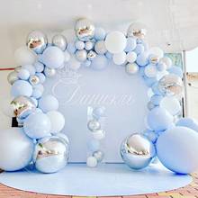 Blue Sliver Macaron Balloon Garland Arch Birthday Wedding  Party Decoration Kids Confetti 4D balloon Birthday Balloon Boy Girl 2024 - buy cheap