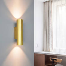 Led Wall Lamps Indoor Hotel Bedside COB 12W Golden Wall Light Bedroom Stair Wall Sconces Golden Decorative Modern Wall Lamp 2024 - buy cheap