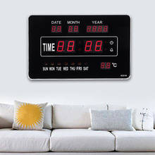 Reloj Digital con calendario perpetuo, dispositivo de pared con pantalla grande y temperatura en tiempo real para decoración del hogar y sala de estar, varios LED 2024 - compra barato