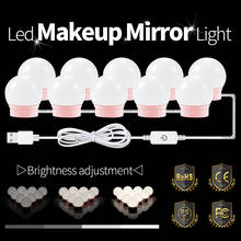 Dimmable Vanity Mirror Light USB 12V LED Fill Lamp 2 6 10 14 Bulbs Kit LED Makeup Lights For Bedroom Decoration LED Wall Lamps 2024 - buy cheap