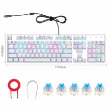 Z-88 RGB Mechanical Gaming Keyboard RGB Backlit Blue Switch Tactile Clicky Water Resistant 104 Keys Anti Ghosting for Mac PC 2024 - buy cheap