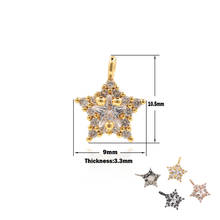Кулон в виде звезды из фианита, латунное позолоченное ювелирное изделие «сделай сам», браслет, ожерелье, серьги, аксессуары для изготовления 2024 - купить недорого