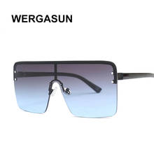 WERGASUN Fashion Oversized Square Sunglasses Women 2019 Brand Designer Vintage Gradient Sunglasses For Women Men Eyewear UV400 2024 - buy cheap