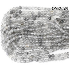 ONEVAN Natural Cloudy Quartz Beads Smooth Round Stone Bracelet Necklace Jewelry Making Diy Accessories Gift Design 2024 - buy cheap