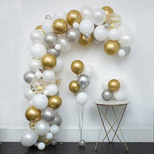 Globos de confeti blanco y dorado, Kit de guirnalda para arco de 12 pulgadas, globos de perlas metálicas de látex, decoración para fiesta de cumpleaños y boda, 105 Uds. 2024 - compra barato