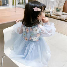 DFXD 2020 новое летнее платье для девочек трикотажное платье принцессы с пышными рукавами и блестками детская одежда Кружевное платье-пачка для детей от 1 до 7 лет, Vestidos 2024 - купить недорого