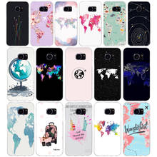 78AA World Map gift Soft Silicone Tpu Cover phone Case for Samsung Galaxy S6 S7 edge Case 2024 - buy cheap