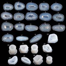 Molde de resina epóxi de quartzo de pedras drusadas natural, ferramentas de fabricação de joias 2024 - compre barato
