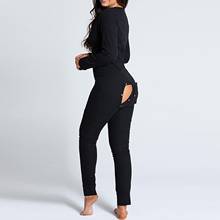 Sexy Women Christmas Cutout Functional Buttoned Flap Adults Pajamas Club Button Design Plunge Lounge Jumpsuit 2024 - buy cheap