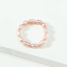 Anillos de perlas naturales de agua dulce para mujer, joya minimalista con cuentas para dedo, fiesta y joyería para boda, regalo 2024 - compra barato