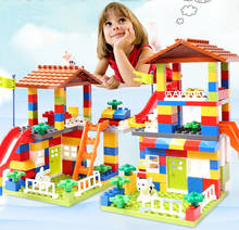 DIY Big Slide Blocks Compatible Duploed City House Roof Big Particle Building Blocks Castle Brick Toys For Children 2024 - buy cheap
