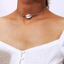 Retro Simple Shell Pendant Choker Necklace Charming Female Natural Stone Hand-made Clavicle Chain Fashion Beach Party Jewelry 2024 - buy cheap