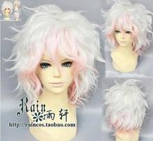 Free Shipping  Danganronpa Dangan-Ronpa Nagito Komaeda Fashion Short Pink White Cosplay Wigs 2024 - buy cheap