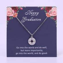 Graduation Gift Compass Pendant Necklaces Mom Mother Lover Women Unisex Fashion Jewelry Christmas Gift Drop Shipping 2024 - buy cheap
