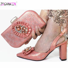 Новейшая Свадебная Сумка-клатч персикового цвета, подходит к Африканской женской обуви и сумке, комплект из итальянской обуви и сумочки, подходит для вечеринки 2024 - купить недорого