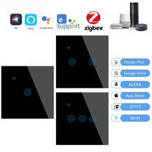 Zigbee Wall Touch Sensor Switch EU Smart Light Switch 1 2 3 Gang 240V Tuya Smart Home Kit Support Alexa Google Home Security 2024 - buy cheap