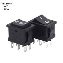 5PCS KCD1 Mini Black 3 Pin / 6 pin On/Off/On Rocker Switch AC 6A/250V10A/125V 2024 - buy cheap