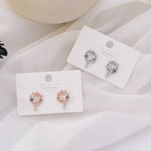 Japanese&Korea Delicate Jewelry 14K Gold Plated AAA Zircon Flower Stud Earrings for Women Cute Small Butterfly Earrings 2024 - buy cheap