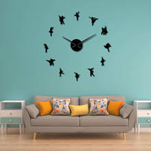 Ballet Dancing Large DIY Wall Clock Lover Dancer Frameless Big Wall Clock Sticker Mordern Personalized Cool Living Room Decor 2024 - buy cheap