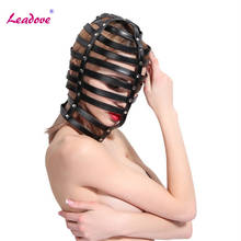 Arnés de sujeción para la cabeza, máscara BDSM, Bondage, Gimp, capucha acolchada de cuero, venda para los ojos, Cosplay, Juguetes sexuales, disfraz Sexy para pareja XN0214 2024 - compra barato