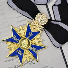 Gran Medalla alemana prusiana de la 2. ª Guerra Mundial, gran orden, dorada, azul, máxima calidad, insignia de Le Merite 2024 - compra barato