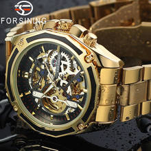 Forsining relógio de pulso mecânico masculino, relógio de marca de luxo militar esportivo automático esqueleto para homens 0609 2024 - compre barato