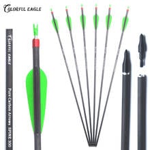 28"30"31" Archery Pure Carbon Arrows Spine 300 400 With Replaceable Arrowhead for Recurve Compound Bow Hunting Shooting 2024 - buy cheap