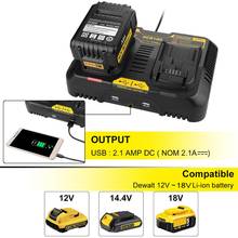 Newest Dual USB Port Lithium Battery Charger 100-240V Universal for Dewalt 12v/14.4v/20V (max) DCB102 free shipping 2024 - buy cheap