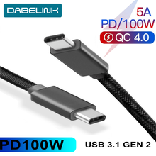 La policía de 100W Cable USB 3,1 Gen2 10Gbps Cable Thunderbolt 3 QC 4,0 de tipo C USB-C Cable PPS E-MARK de cable de la entrega para el MacBook Pro 2024 - compra barato