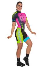 Conjunto de roupa de ciclismo feminina, "novo terno de triatlo para mulheres, roupa de ciclismo respirável, com almofada de gel rosa, resistente a desgastes, 2020 2024 - compre barato