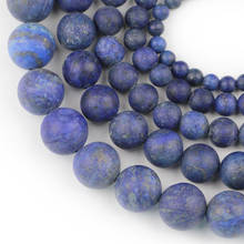 HGKLBB piedra Natural mate lapislázuli espaciador redondo perlas sueltas fabricación de joyas 15 "hilo 4 6 8 10 12mm collar pulsera DIY 2024 - compra barato
