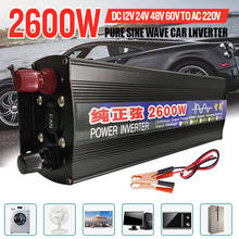 1000W 1600W 2000W 2600W Pure Sine Wave Car Power Inverter DC 12V 24V 48V 60V To AC 220V 50Hz 60Hz Voltage Inverter Converters 2024 - buy cheap