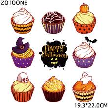 ZOTOONE Happy Halloween Patches Cake Ice Cream Sticker Iron on Transfers for Clothing Diy Heat Transfer for Kids Appliques G 2024 - buy cheap