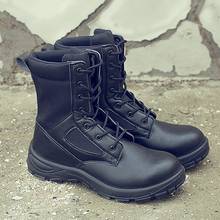 Botas de segurança de moda masculina tamanho grande couro de vaca plataforma aço toe cap boot sapatos de trabalho segurança trabalhador botas masculinas zapatos 2024 - compre barato