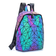 Mochila 2020 novo portátil bao mochila mochilas luminosas para a escola adolescentes meninas geométrico saco de viagem bagpack mujer 2024 - compre barato