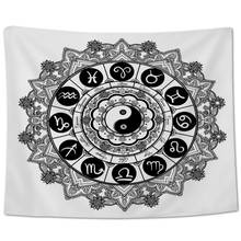 Yin Yang  Black Polyester Wall Hanging Tapestries Wall Decor Bedspread Tapestry Wall Art Towel Scarf Throw Comfort Bedchamber Ho 2024 - buy cheap